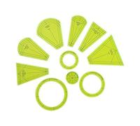 Cpolebev Juego de Plantillas para Acolchar Dresden, Regla de Costura para Patchwork, Herramienta de Patchwork para Plantilla de Regla de Costura DIY (10 Piezas)
