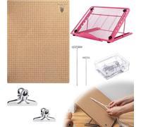 Cpolebev Juego de Tablero de Macramé con Clip de Aguja en T, Suministros para Manualidades de Tejido, Tablero de Macramé y Nudos, Suministros de Macramé L