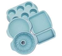 Cpolebev Juego Utensilios para Hornear de Silicona Moldes Antiadherentes para Hornear Juego Moldes para Pasteles para Hornear Galletas, Bandeja para Hornear, Molde para Pasteles, Pan, Pizza