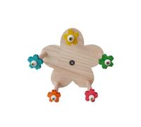 Cpolebev Juguete para PáJaros, Juguete Giratorio para Perca, Juguete de Madera con Rueda para Loros con Perchas, Accesorios para Jaula con Soporte para PáJaros Colgante