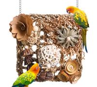 Cpolebev Juguetes para Pájaros, Juguetes para Periquitos, Juguetes para Buscar Comida, Estera de Hierba, Muro de Escalada para Periquitos, Loros, Cacatúas, Cotorras y Agapornis