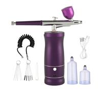 Cpolebev Kit de AeróGrafo, Compresor de AeróGrafo Recargable de Mano, Juego de AeróGrafo PortáTil para Arte de UñAs, Peluquero, Maquillaje, Pastel,