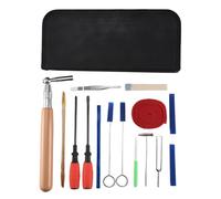 Cpolebev Kit de AfinacióN de Piano 16 Piezas Sintonizadores de Piano Profesionales Juego de Herramientas Llave Clip de Pinzas de CinturóN de Destornillador de Horquilla de Mudo de Martillo