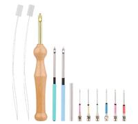 Cpolebev Kit de Aguja Perforadora, Kit de Aguja Ajustable Perforadora de Bordado Kit de Aguja Perforadora para Principiantes en Costura de Hilo de Bordar
