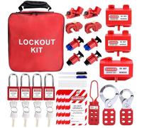 Cpolebev Kit de Bloqueo y Etiquetado de 56 Piezas de Seguridad Eléctrica con Bloqueo de Disyuntor con Abrazadera, para Uso Eléctrico/Industrial/Mecánico
