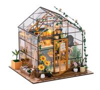 Cpolebev Kit de Cabaña, Mini Casa de Flores DIY, Hecho A Mano, Rompecabezas 3D, Construcción de Ensamblaje, Decoración del Dormitorio del Hogar