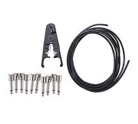 Cpolebev Kit de Cable para Pedales Sin Soldadura de Guitarra de 10 Pies ÁNgulo de Audio 6.35 Enchufes para Pedales de Efectos de Guitarra