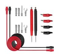 Cpolebev Kit de Cables de Prueba de Sonda de Prueba de MultíMetro de 16 Piezas Reemplace las Sondas de Cables de Prueba para Pinzas de Cocodrilo MultíMetro Digital Sonda Tipo U