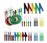 Cpolebev Kit de Cables de Prueba para Multímetro de 41 Piezas, Conector Banana de 4 mm una Pinza de Cocodrilo, Cable de Prueba con Sondas Perforadoras de Cables, Pinza de Cocodrilo