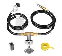 Cpolebev Kit de ConexióN de Quemador, Reemplazo de de Propano con Juego de Llaves de VáLvula de Control de 1/2 Pulg., Manguera Reguladora de PresióN Ajustable