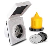 Cpolebev Kit de de Corriente para RV de 30 Amperios con Protector de Cable de Arranque, Conector Macho Hembra NEMA L5-30P L5-30R de 125 V