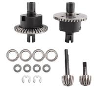 Cpolebev Kit de Engranaje y Diferencial Delantero y Trasero para Redcat Volcano 94123 94107 94111 94118 94166 1/10 RC Piezas de Mejora de Coche