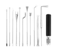 Cpolebev Kit de Herramientas de ReparacióN de AfinacióN de Piano de 12 Piezas Herramienta de Llave de Piano para MáQuina de Cuerdas de Piano Herramienta de AfinacióN de Manejar de Piano
