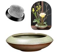 Cpolebev Kit de Jarrón Ikebana, Jarrón de Cerámica con Forma de Rana, Jarrón de Flores con Forma de Rana para Exhibiciones, Decoración de Plantas Hidropónicas y, Regalo B