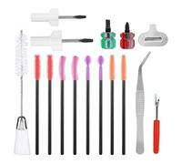 Cpolebev Kit de Limpieza para Máquina de Coser de 16 Piezas, Herramientas de Limpieza de Grietas para Máquina de Coser, Incluido un Destornillador con Cepillo de Doble Cabeza