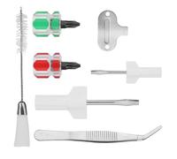Cpolebev Kit de Limpieza para Máquina de Coser de 7 Piezas, Pinzas, Cepillo para Pelusa de Doble Cabezal, Suministros de Costura, Herramientas de Costura, Máquina de Reparación