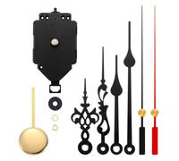 Cpolebev Kit de Mecanismo de Movimiento Oscilante de Péndulo para Reloj de Pared de Cuarzo DIY, Piezas de Reparación para Reemplazo de Reloj DIY con 2 Pares de Manecillas