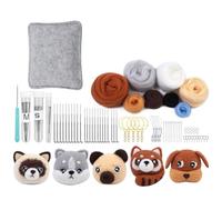 Cpolebev Kit de para Principiantes de Fieltro con Aguja, Juego de Suministros de Fieltro con Aguja para Animales, Incluido Itinerante, Almohadilla para Fieltro con Aguja, Agujas