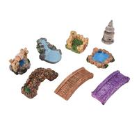 Cpolebev Kit de Puente de Estanque en Miniatura, Figuritas, en Miniatura, Gnomo de JardíN de Hadas, Terrario de, Regalo, Adorno de Bricolaje, DecoracióN de JardíN
