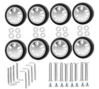 Cpolebev Kit de Reemplazo de Ruedas de Equipaje de 8 Piezas, Diámetro 2 Pulgadas/50 mm de Espesor 0,47 Pulgadas/12 mm Maleta de Repuesto con Ruedas Silenciosas de Goma Resistente B