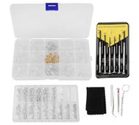 Cpolebev Kit de ReparacióN de Anteojos y Gafas de Sol, Kit de Tornillos para Gafas y Almohadillas Nasales con 6 Piezas Destornilladores y 3 Piezas Herramientas para Gafas