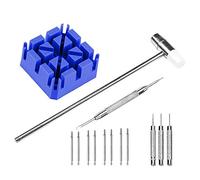 Cpolebev Kit de ReparacióN y ExtraccióN de Relojes de 14 Piezas, Removedor de Eslabones de Banda, Martillo, Punzones, Correa Reloj, Soporte, Correa, Palanca de Resorte, Kit de Herramientas