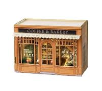 Cpolebev Kit de Rincón de Libros DIY con Rompecabezas 3D, Modelo de Construcción, Estantería de Madera, Sujetalibros, Juguete, Regalo de Cumpleaños, Navidad y Halloween Mini-