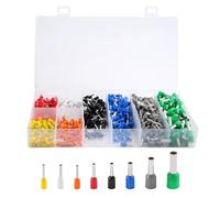 Cpolebev Kit de Virolas de 800 PCS, Conector de Crimpado de Virolas de Cable, Kit de Terminal de Extremo de Pin de Cable Aislado AWG 22-10, Kit de Virolas de Gran Surtido con Estuche