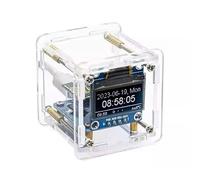 Cpolebev Kit ElectróNico para Hacer Mismo ESP8266, Mini Reloj con PronóStico del Tiempo, Kit En Red WiFi con Pantalla OLED & Estuche para Soldar.
