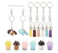 Cpolebev Kit para Hacer Llaveros de de 62 Piezas, Que Incluyen 6 Colores de Mini Dijes de de Oso, Colgantes de Té de de Resina 3D y Borlas