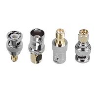 Cpolebev Kits SMA una BNC Adaptador Coaxial Conector Hembra Coaxial Macho 4 Piezas
