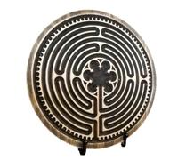 Cpolebev Laberintos Laberintos de Madera Laberintos de Dedos para Meditación y Oración, Herramienta de Atención Plena de Madera y Decoración de Altar M