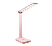 Cpolebev Lámpara de Escritorio LED, Luz Táctil Regulable de 3 Niveles, Recargable por USB, Protección para los Ojos, Lámpara de Escritorio Plegable, Color Rosa
