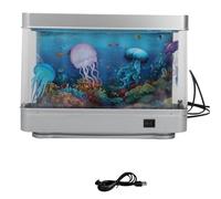 Cpolebev Lámpara de Pecera Simulada USB, Luz de Pecera Tropical Artificial, Decoración de Acuario, Luz, Lámpara de Mesa LED de Océano Virtual