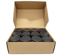 Cpolebev Latas para Velas, 24 Piezas, Recipientes de Metal para Velas de 4 Oz para Hacer Velas, Artes y Manualidades, Almacenamiento en Seco, Color Negro