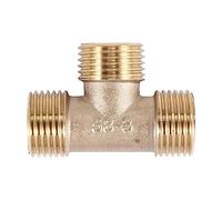 Cpolebev Laton T Forma Agua Combustible Tuberia Igualdad Hombre Tee Adaptador Conector 1/2 "Rosca