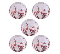 Cpolebev Linternas de Papel Japonesas/Chinas de de de 12 Pulgadas (Juego de 5, Rojo)