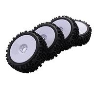 Cpolebev Llanta de Cubo de 4 X 17 Mm y NeumáTico de Diente Profundo para 1/8 Off-Road RC Coche Redcat Team VRX Hobao