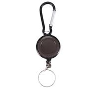Cpolebev Lote 1 Portatarjetas Portabobinas MosquetóN RetráCtil Clip para CinturóN Tarjeta de IdentificacióN Portatarjetas-Negro