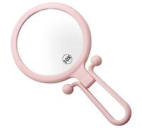 Cpolebev Lupa de Mano 10X, Espejo de Maquillaje Plegable de Doble Cara, Espejo de Mano PortáTil con Manejar Ajustable (Rosa)