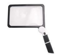 Cpolebev Lupa de PáGina 5X para Lectura, Lupa Iluminada Plegable con 48 Luces LED, Lupa de Mano Rectangular