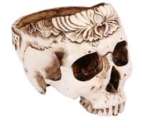 Cpolebev Maceta de Resina con Forma de Calavera, Maceta para Flores y Suculentas, Maceta con Esqueleto Tallado, Maceta para Cactus de AzúCar, Soporte para Macetas, Cuenco para Dulces