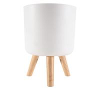 Cpolebev Macetas Modernas con Patas de Madera, Soporte para Dormitorio, Sala de Estar, Maceta de Pie en Maceta, Macetas de JardíN para el Hogar, B