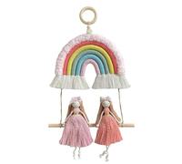 Cpolebev Macramé Tejido Iris Colgante de Pared Iris Niñas Boho Decoración de Pared Macramé Pared Dormitorio Decoración de la Habitación