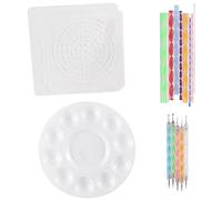 Cpolebev Mandala Dotting Stencil Tools Kit de Pintura de Ball Stylus Dotting Tools Incluye Plantilla, Bandeja de Pintura (Paquete de 17)