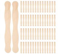 Cpolebev Mangos de Abanico de 8 Pulgadas o EspáTula de Madera o Paquete de Mezcla de Pintura 100 Palitos de Helado Artesanales para el Kit de Suministros para Manualidades de Bricolaje
