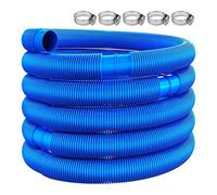 Cpolebev Manguera de Piscina de 6, de DiáMetro 32 Mm con Abrazadera de Manguera, Herramienta de Limpieza de Piscina de TuberíA de Repuesto, Azul