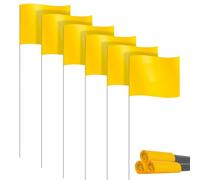 Cpolebev Marcado Marcador para Césped Paquete 30, Pequeñas PVC, Marcado Césped, Jardín, Encuesta, Amarillo