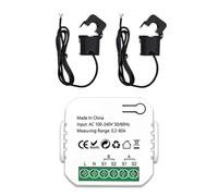 Cpolebev Medidor de Energía ZigBee de 2 Canales Bidireccional con Sensor de Corriente Tuya Smart Monitor Potencia 80A 110V/240V Se Requiere Puerta de Enlace