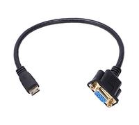 Cpolebev Mini A VGA M/F Cable de Conector Convertidor Adaptador 0. 1Ft